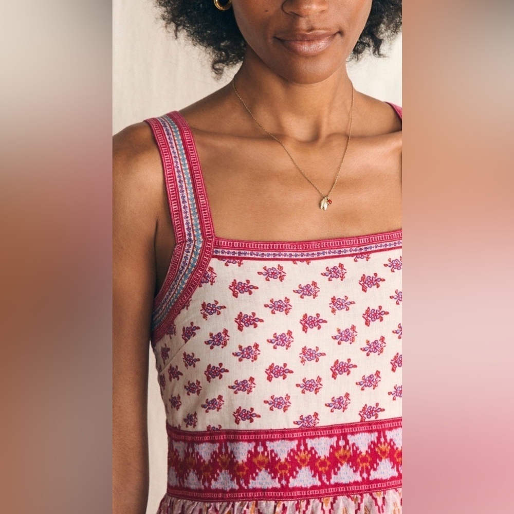 NWT Faherty Gracie Linen Maxi Dress Sz Large $298 MSRP - Picture 5 of 9